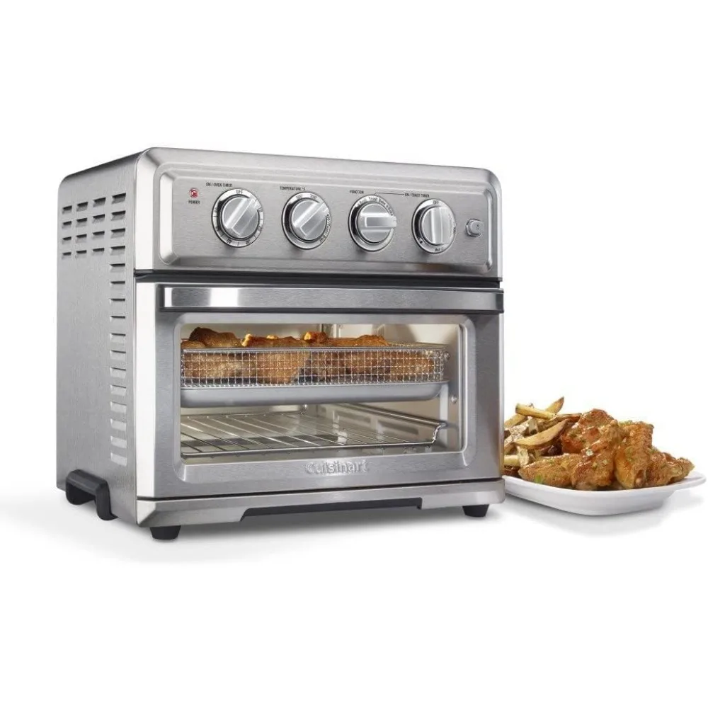 Lucht Friteuse + Convectie Broodrooster Oven , 7-1 Oven Met Bak, Grill, Gril & Warme Opties, Roestvrij Staal, TOA-60