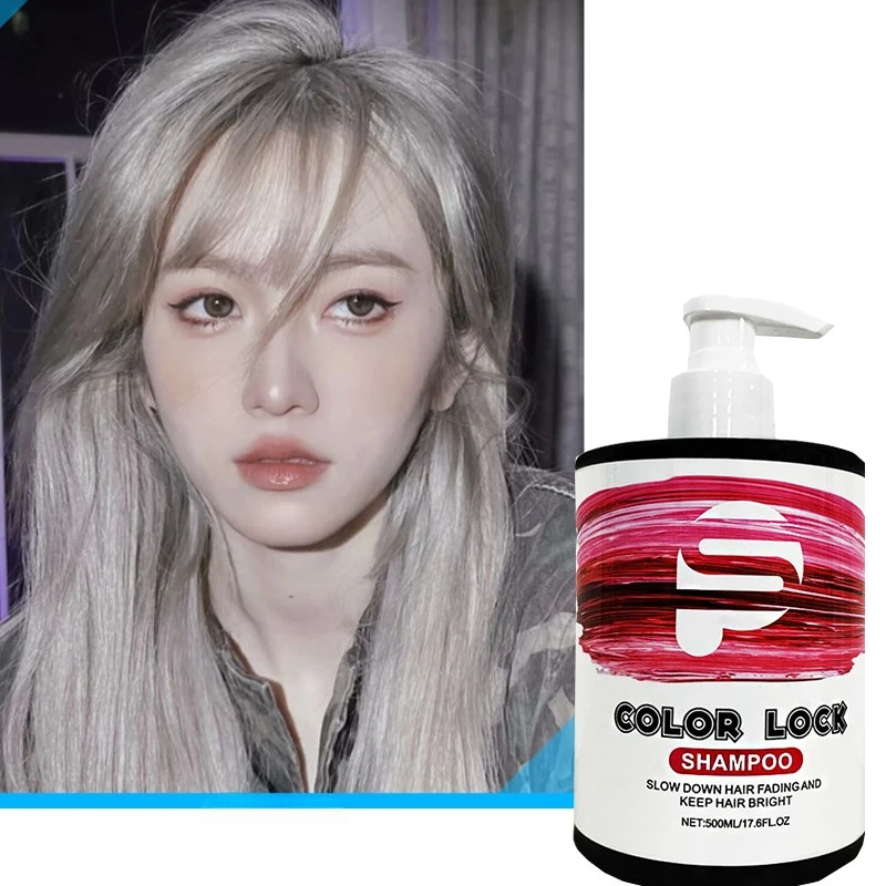 

500ML color fixing shampoo color locking dye hair care conditioner purple blue gray hair care