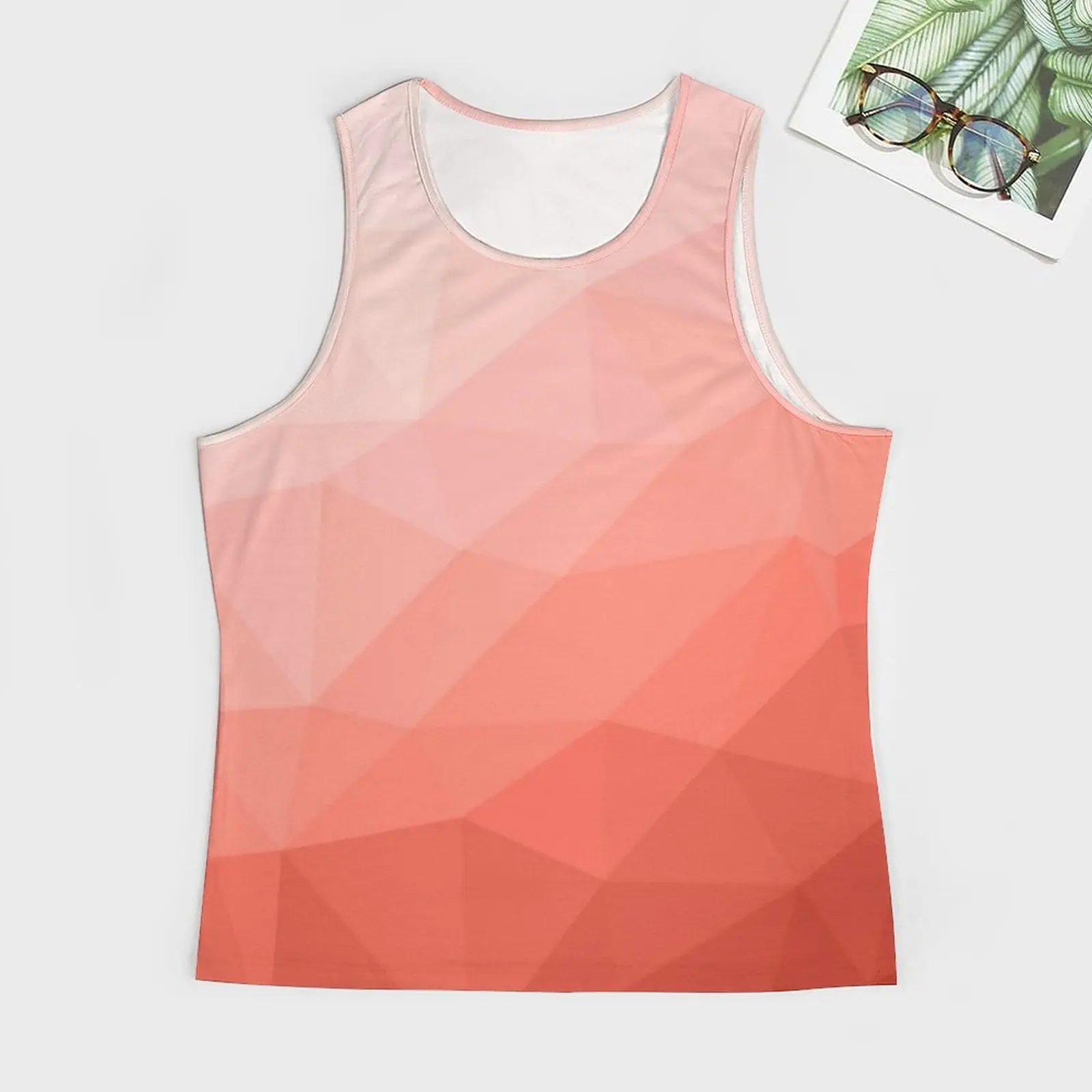 Mesh Ombre Tank Top Men Geometric Print Tops Daily Custom Training Sportswear Oversize Sleeveless Vests