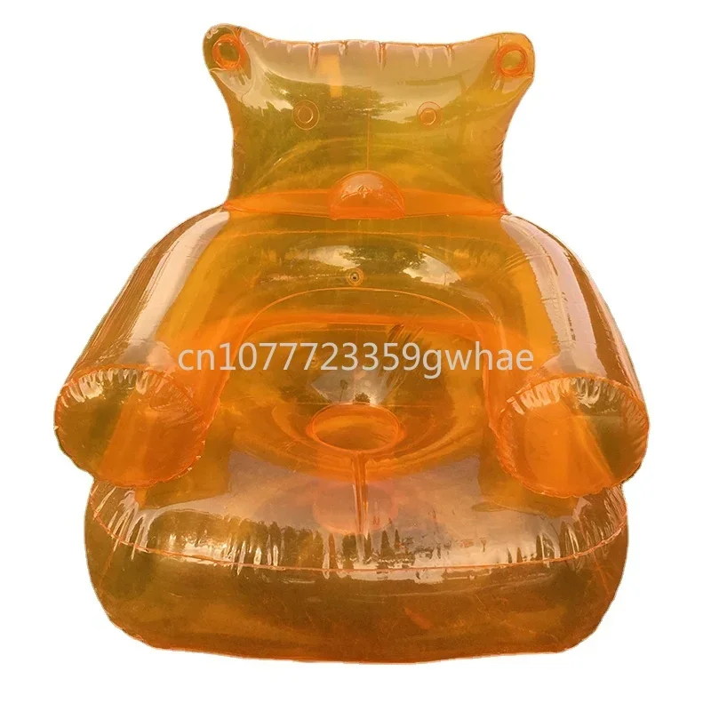 

Inflatable Gummy Bear Shaped Armchair, Durable PVC Blow Up Lazy Sofa, Sleeping Bag for Home Yard, Travel, Camping, Folding Chair