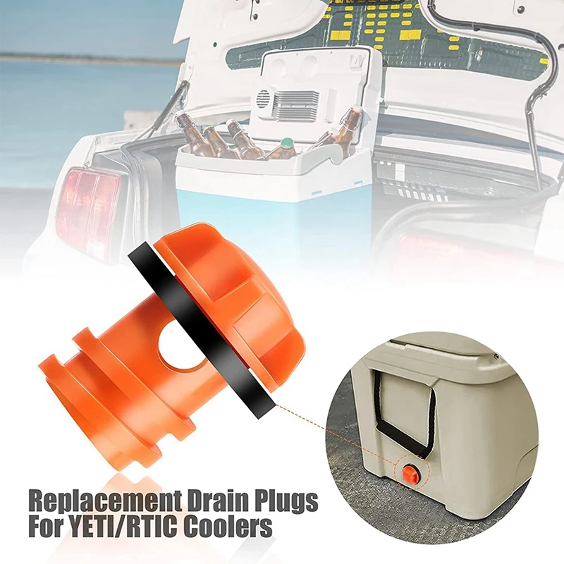 Substituição de plugues de drenagem, Compatível com a maioria dos resfriadores rotomoldados, Pequenos dreno com design à prova de vazamento, 2pcs