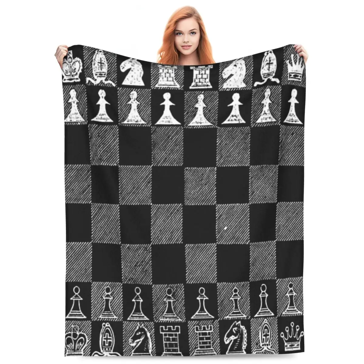

Black And White Chess Stuff Chess Board Blanket Flannel Sofa Throw Blankets for Couch Bedding Office Throws Bedspread Quilt