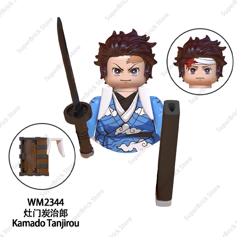 Demon Slayer Kamado Tanjirou Building Blocks Classic Cartoon Mini Action Figure Kibutsuji Muzan Model Bricks Sets Kids Toys Gift