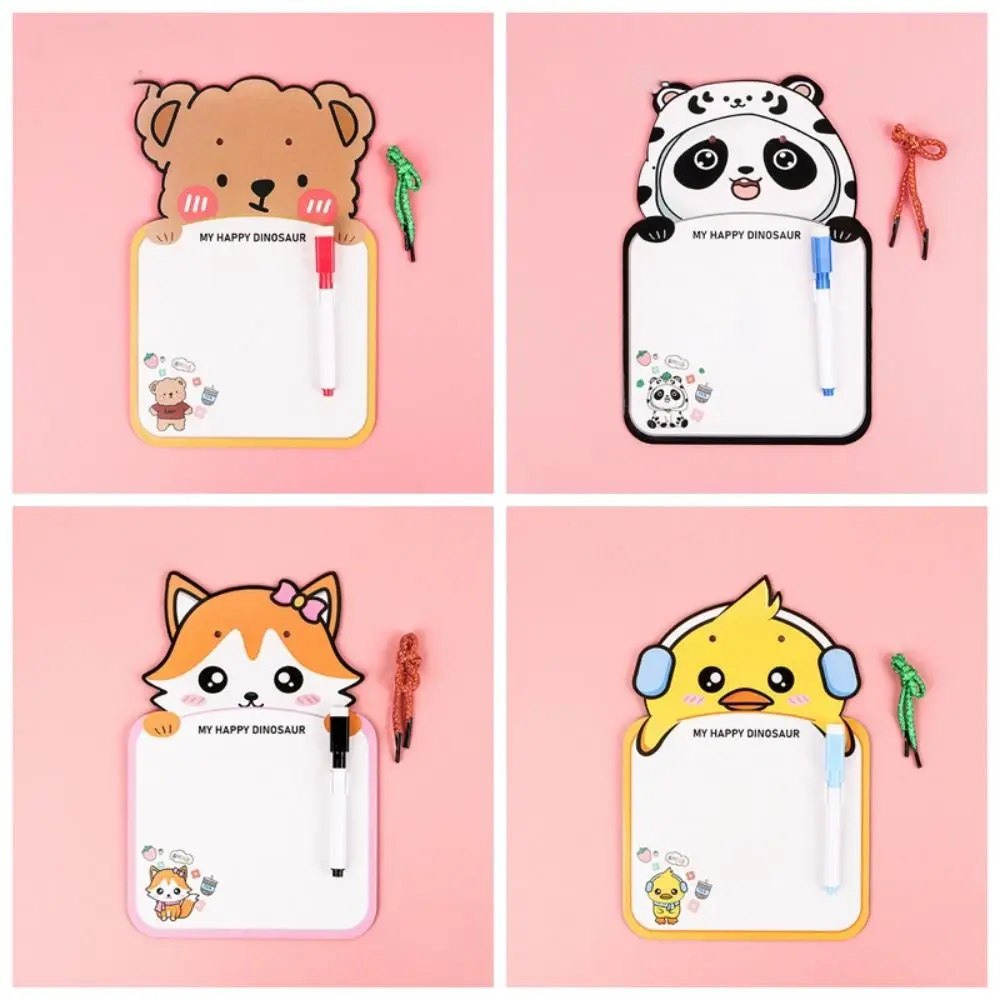 Bonito apagável quadro branco reutilizável criativo quadro branco caderno dos desenhos animados forma animal pendurado prancheta educação precoce