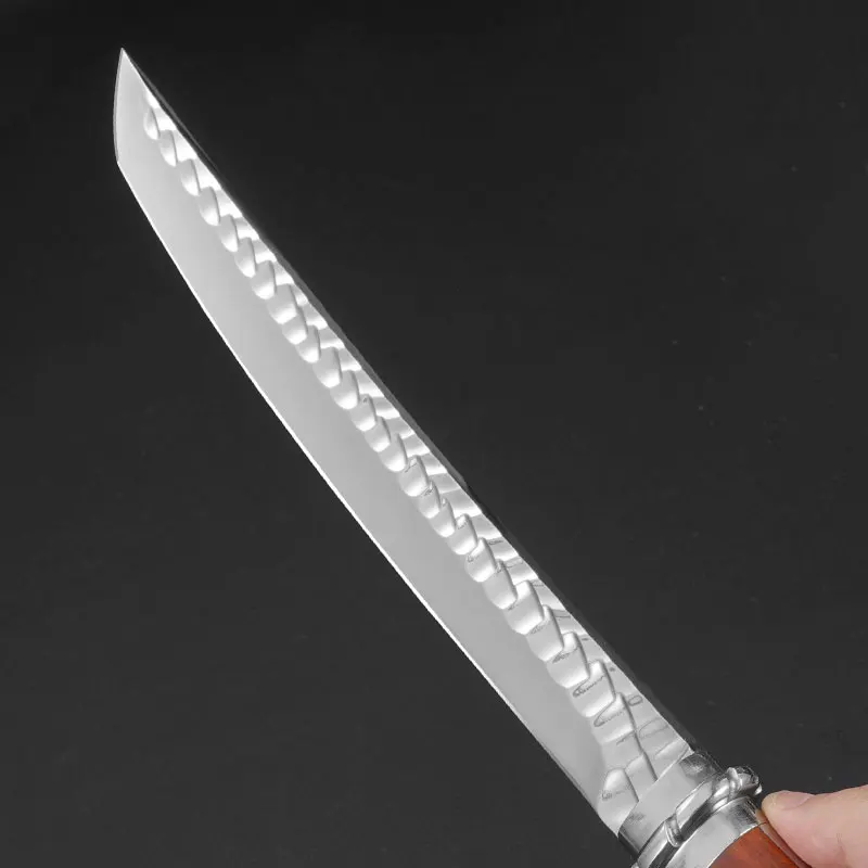 1PC High quality, integrated dragon bone, outdoor survival knife, camping knife, hand-held meat knife, firewood knife