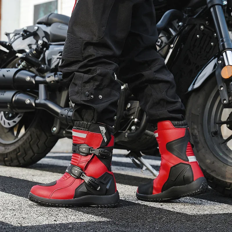Motorcycle Waterproof Boots Men Women Riding Mid-Calf Ankle Protective boot Motorbike Equipment Racing Long Motorcycle Boots Men