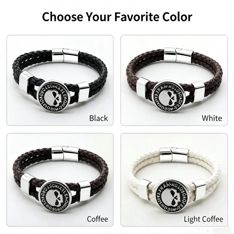 For Harley Davidson Motorcycle Accessories Leather Braided Viking Bracelets for Men Boys Vintage Wirstband Bracelets