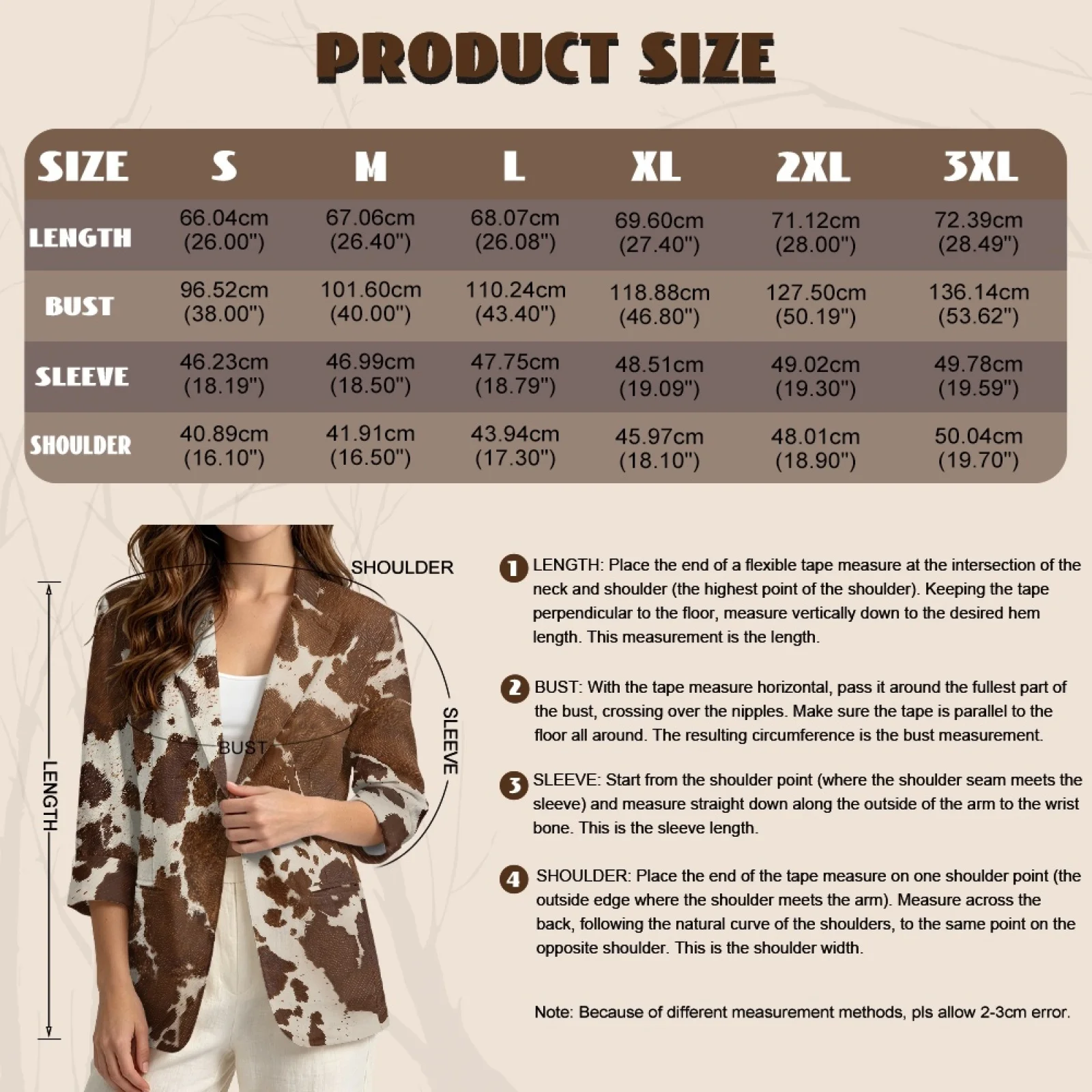 PENSTROLL Brown Cow Linen Like Open Front Top Loose Fit Beach Cover Ups for Work S-3XL view 6