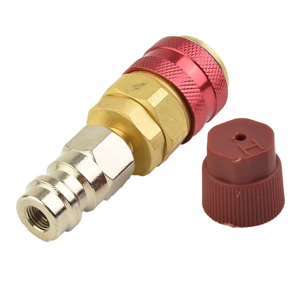 

180° R134A Quick Coupler Adapters Car Add Fluorine Car Air-conditioning Fitting High Side Extension High Quality Practical Kit