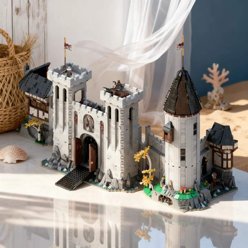 

7325 деталей MOC: Модель замка Гриффиновских рыцарей, конструктор, рождественский подарок, игрушка, креативная идея для самостоятельной сборки, архитектурная модель