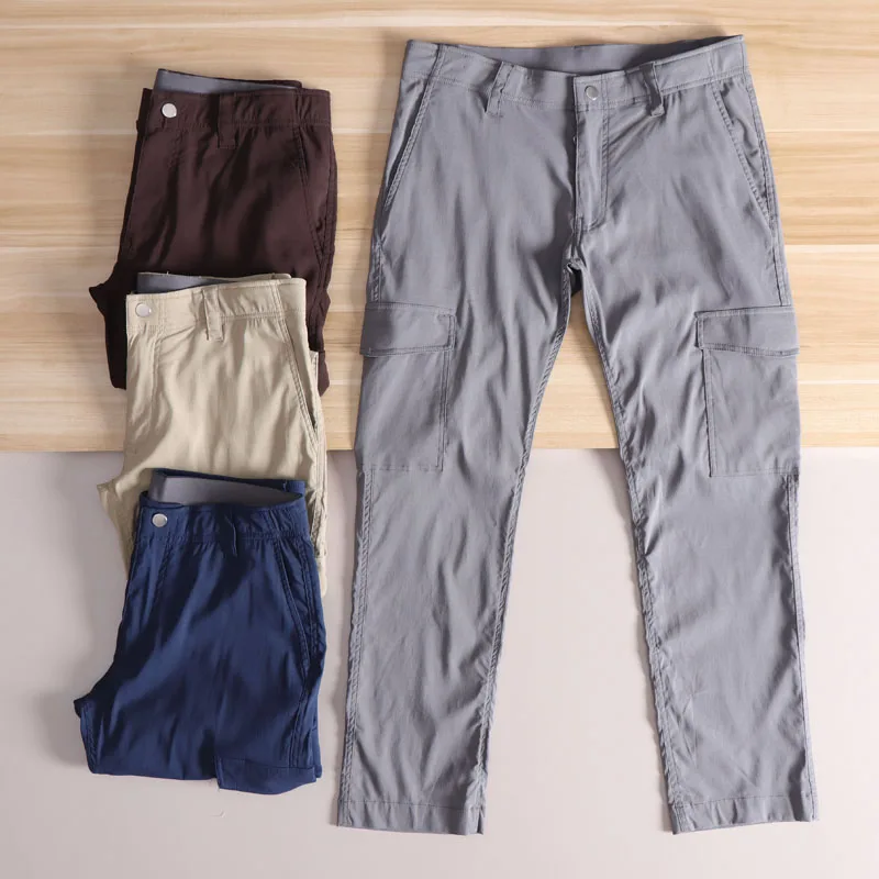 

Техническая смесь хлопка Qui Dry Дышащая уличная спецодежда Тонкие повседневные мужские длинные брюки Прямые брюки на молнии со средней талией Faion Ur...