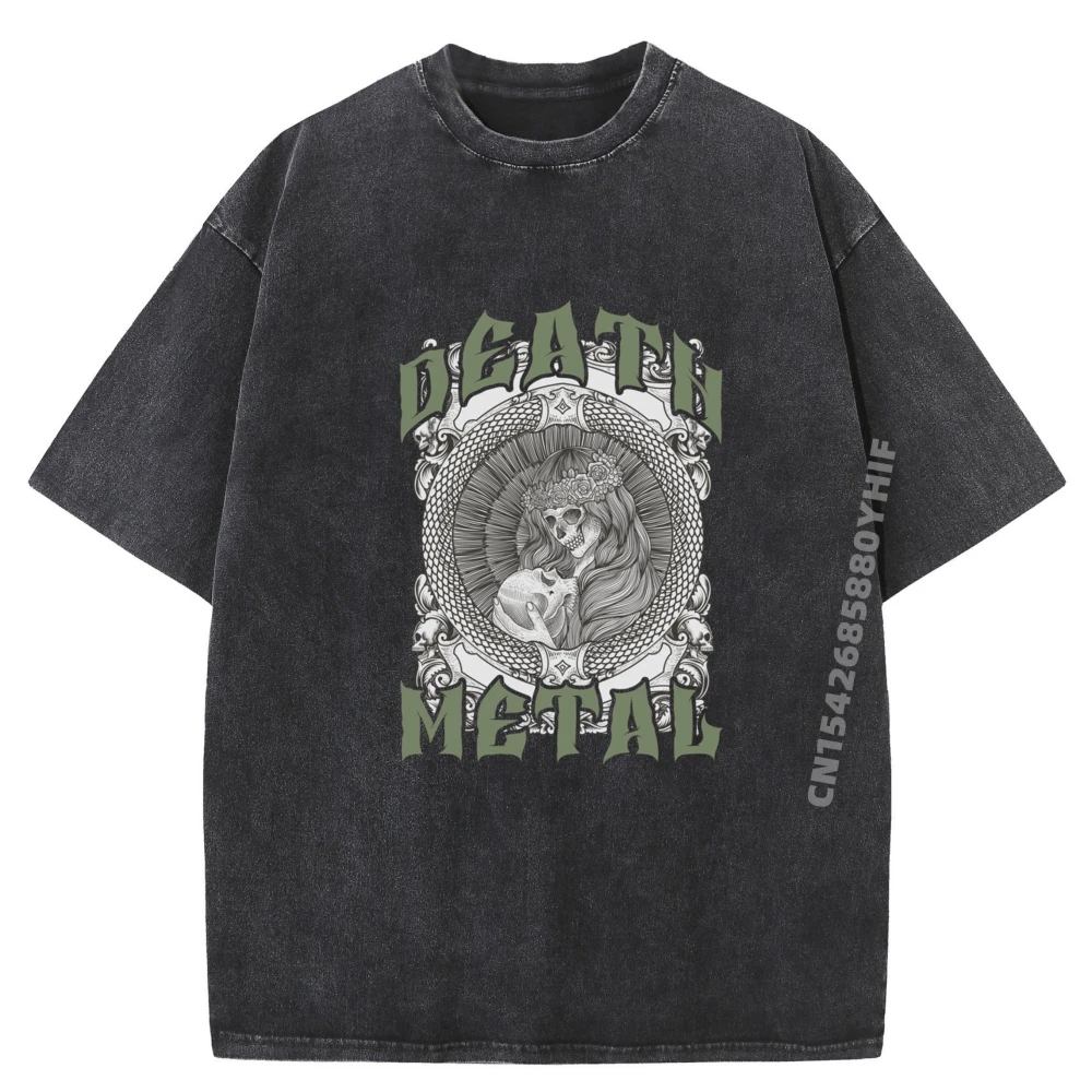 

Mens Printed Shirt Goth For Concerts Festivals Street Wear T Shirt Men's Clothing 2025 Retro Washed Tops Tees