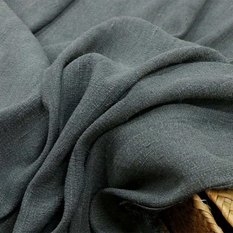 

Tussah silk hand-woven fabric with dirty dyeing technique and stir-fried color artistic style clothing