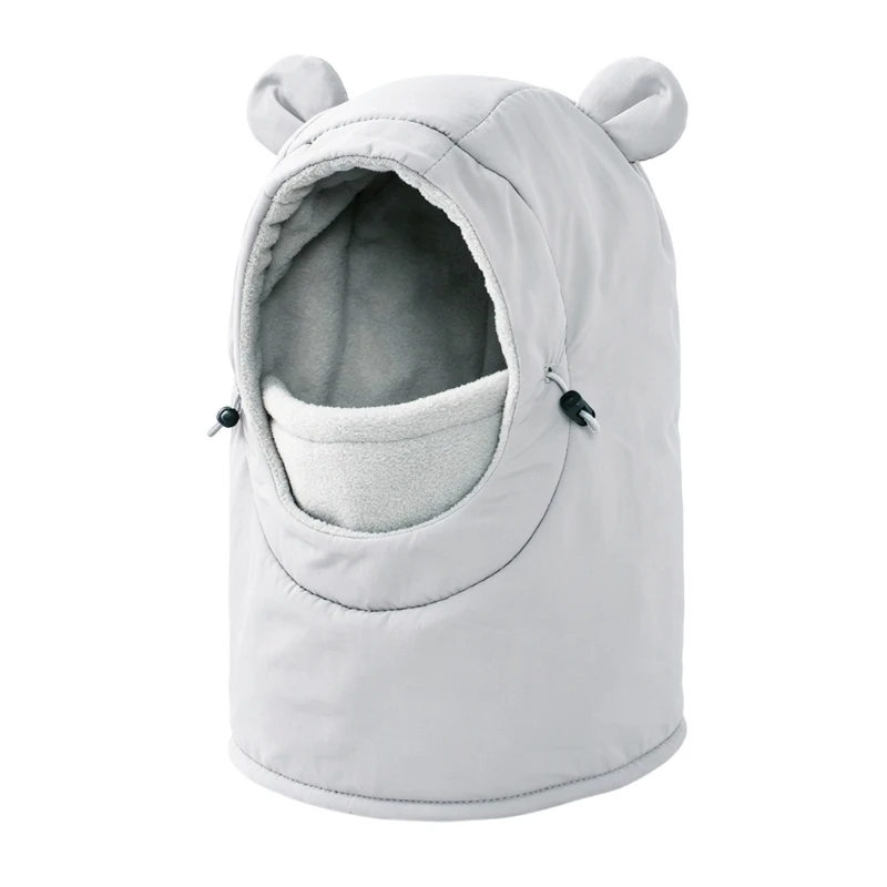 Kids Winter Face Cover Hat with Adjustable Opening and Neck Guard