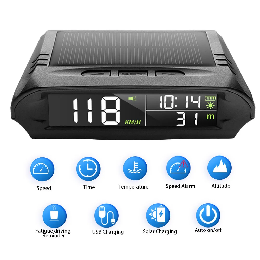 HOMEFISH  Car Head up Display Beidou Satellite Speedometer Wireless GPS Altitude Temperature Instrument Head up Display