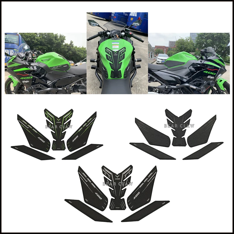 New Motorcycle Tank Pad Protector Sticker Decal Gas Fuel Knee Grip Traction Side For Kawasaki NINJA400 NINJA 400 z400 2018-2022