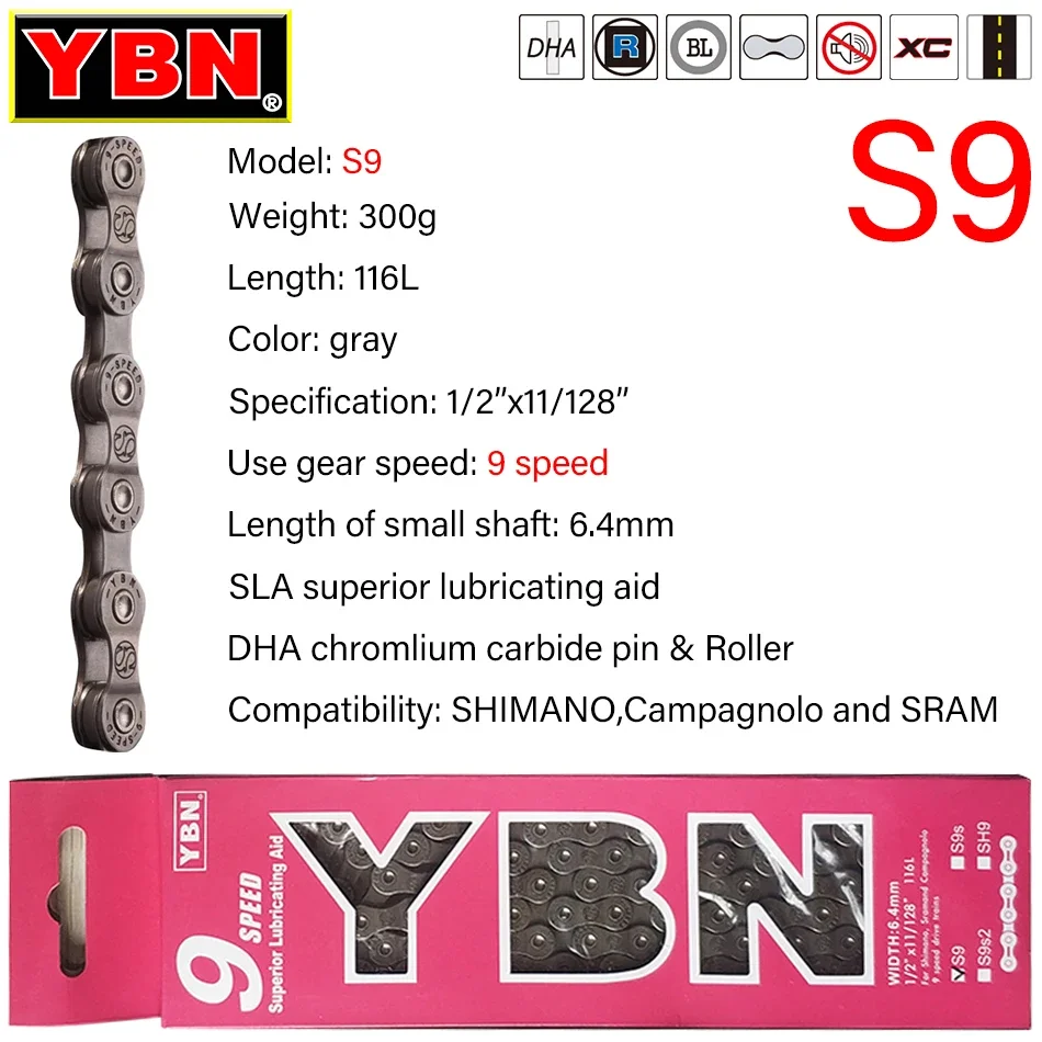 YBN Bicycle Chain 8/9/10/1/12 Speed MTB/Road Bike Bicycle Chains For SHIMANO Shift system Compatible with SRAM