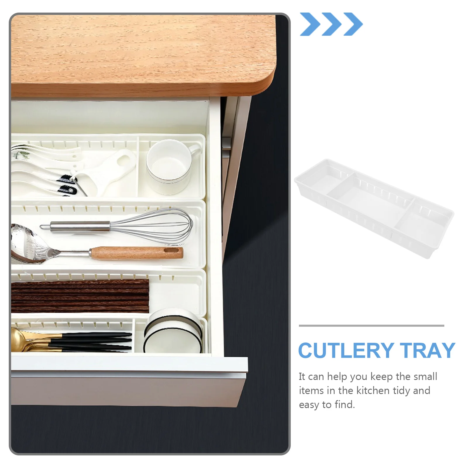 

4pcs Cutlery Tray Drawer Storage Box Partition Case Kitchen Organizer PP Container Small Space Saving Home Office Use