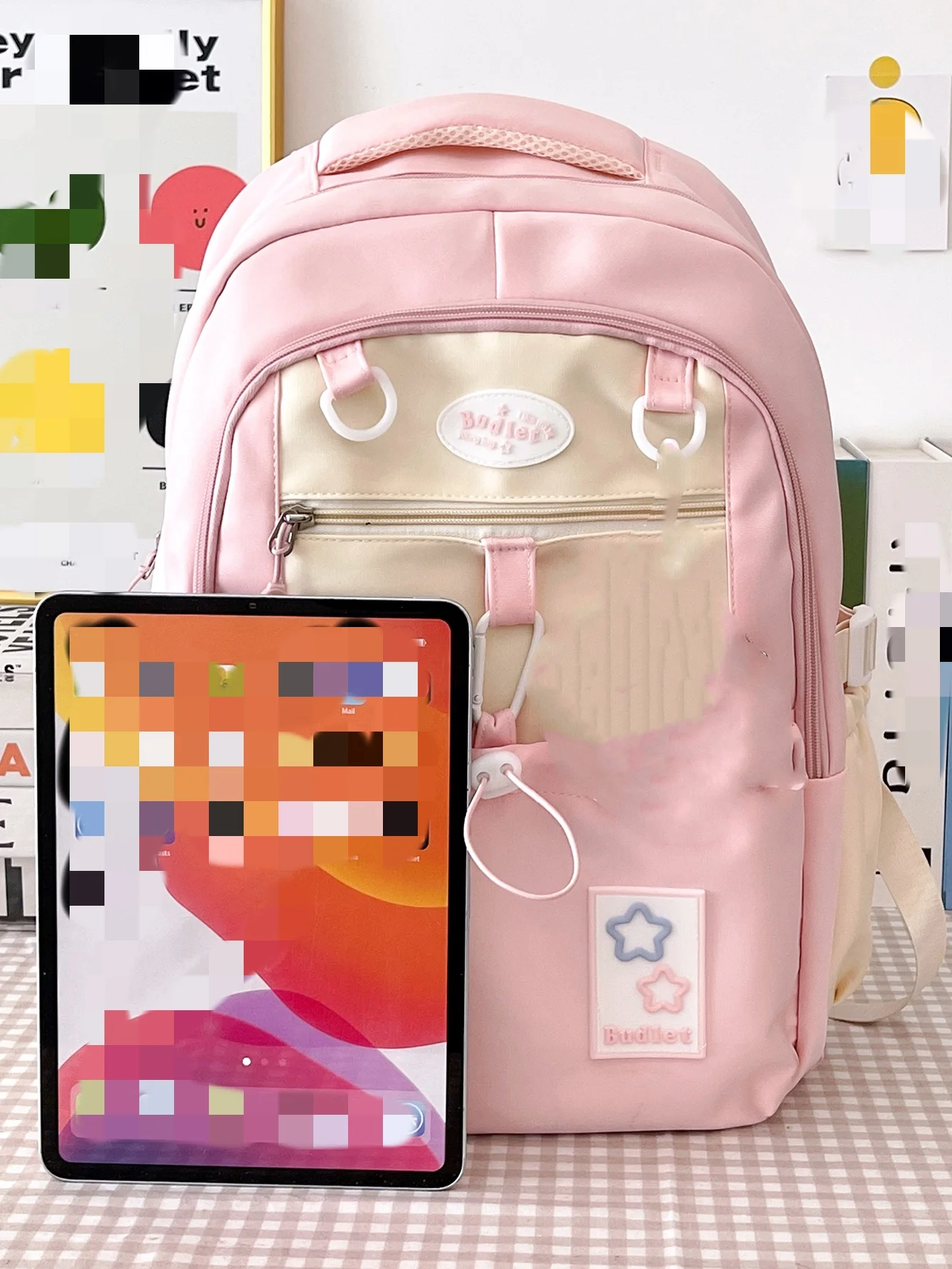 Cute girl backpack school bag female star junior high school girls high school students large capacity high value backpack