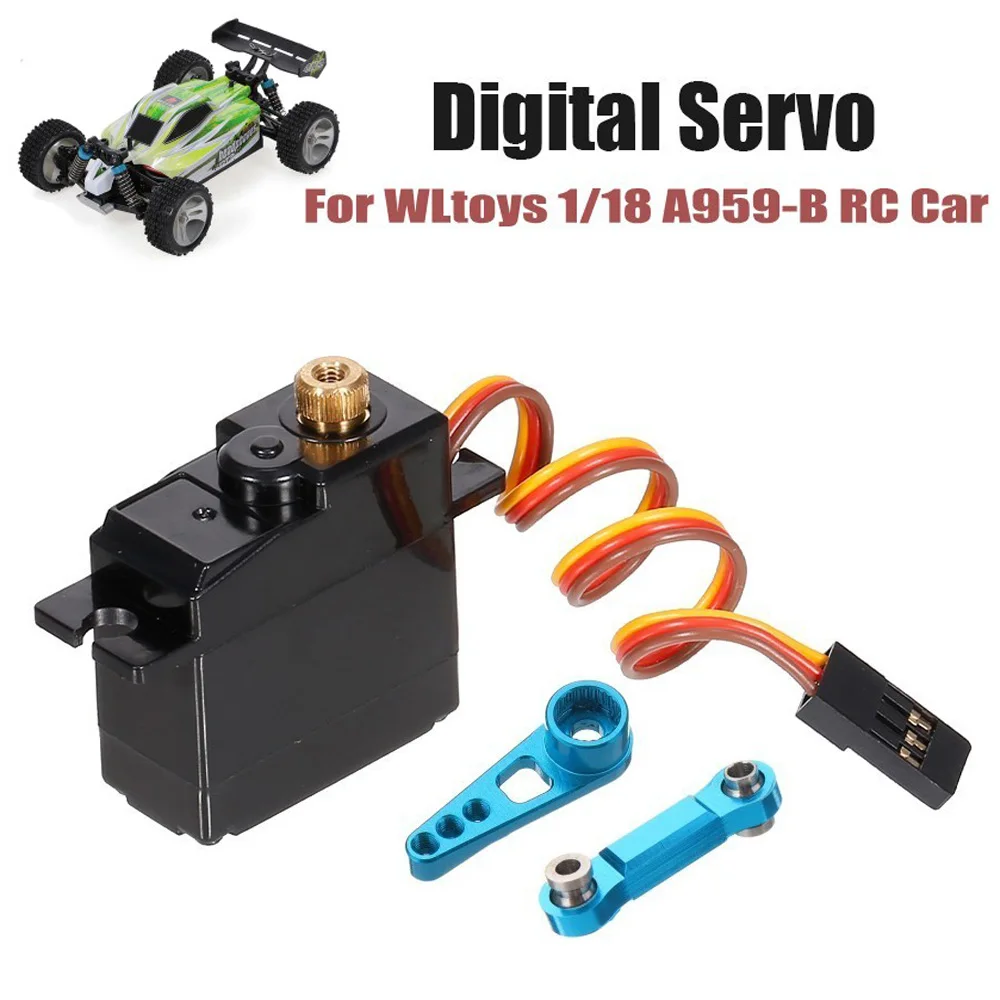 Metal Gear Servo + Steering Arm & Rod Kit For Wltoys A959-B A979-B A969 RC Buggy Off Road Car Upgrade Parts Repair Accessories