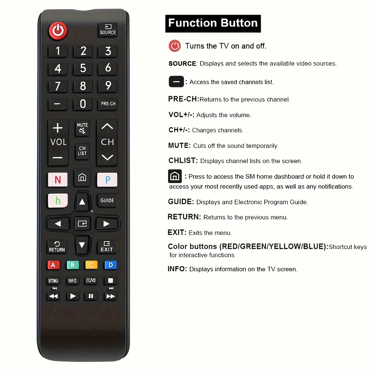 Picture 6: Universal Remote Control Protective Case and Remote Control Compatible with Samsung TV LCD LED HDTV 3D Smart TV Models