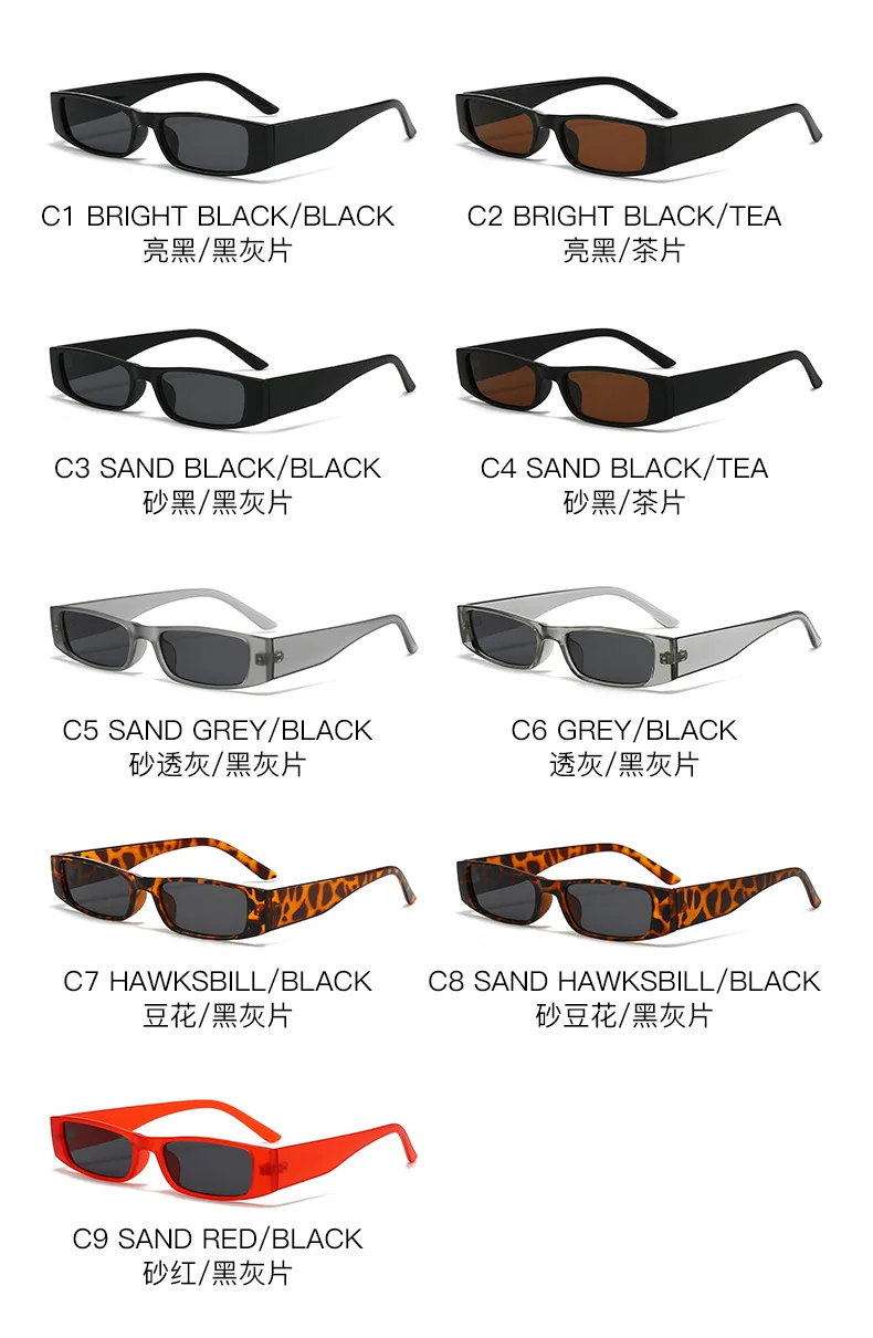 Neue Vintage Quadratische Sonnenbrille für Damen und Herren Marken-Rechteck-Sonnenbrille Ovale Brillen für Männer und Frauen – Detail 3