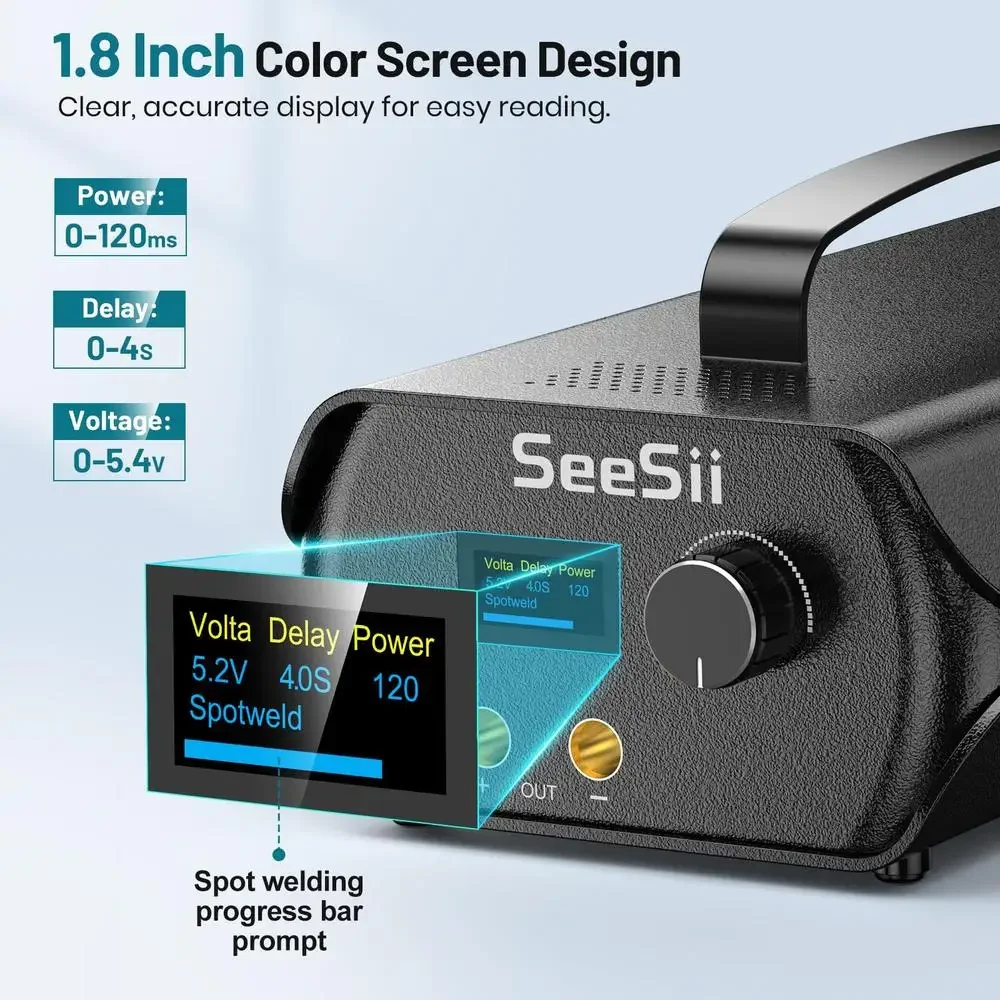 Farad Capacitor Battery Spot Welder 3000F MCU Automatic Power Adjustment 120 Levels Portable Welding Machine Spot Weld Pen 12H