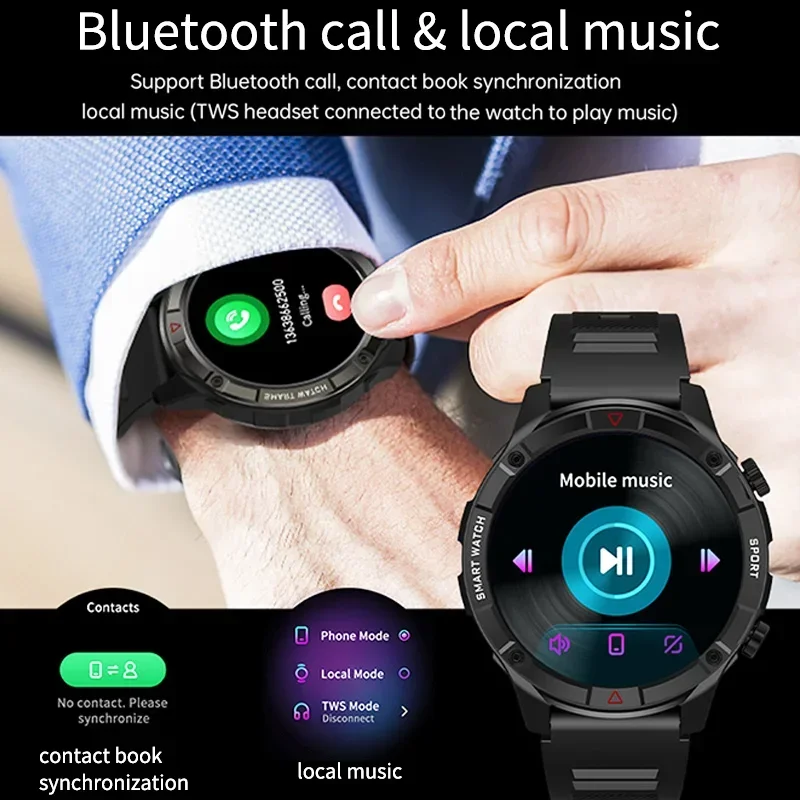 4g memória 1.6 "tela hd smartwatch bluetooth chamada saúde monitor de fitness relógio para homens mulheres relógio inteligente suporte tws fones de ouvido