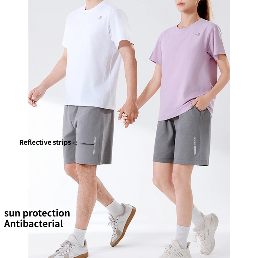 

Sporty Shorts Set for Men Women Lightweight Antibacterial Sunscreen Upf50 Letter Tshirts+shorts Casual Outdoor Couple Sportswear