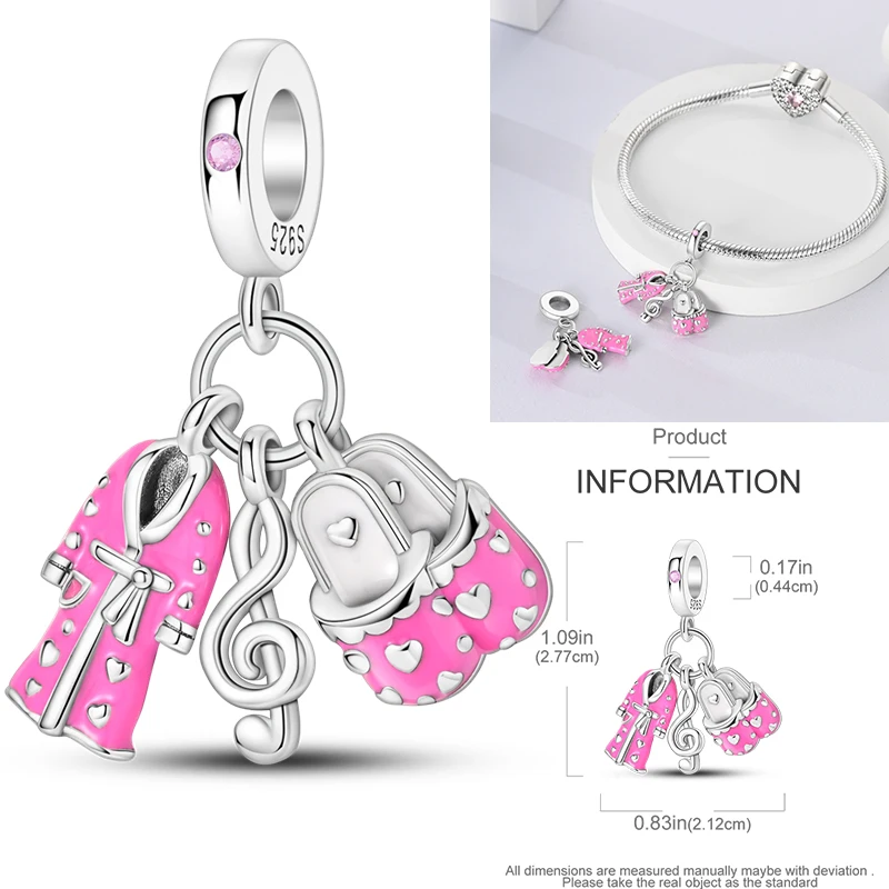 2026 Neuer Musik-Charm aus 925 Sterling Silber, Musiknoten-, Kopfhörer- und Gitarren-Anhänger, passend für europäische Armbänder, DIY-Geschenk für Frauen – Detail 22