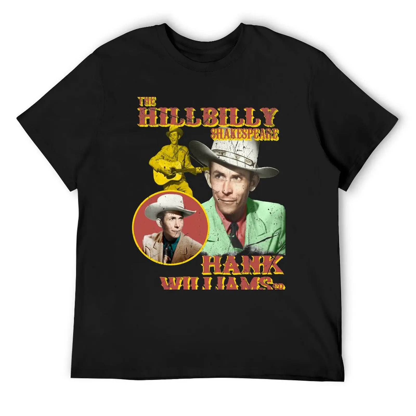 Hillbilly Shakespeare-Old Hank Distressed T-Shirt for a boy man t shirt clothing for men