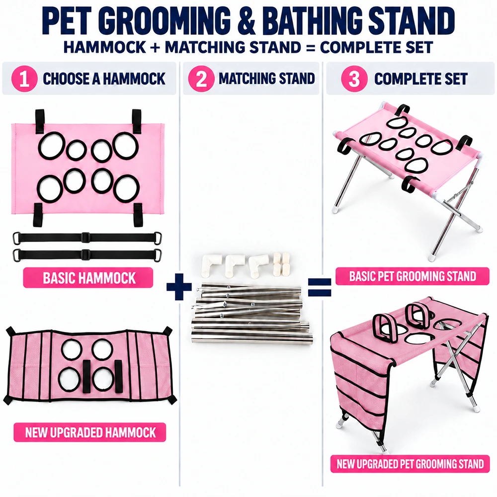 Atmungsaktive Hunde-Badehängematte, Welpen-Bade-Ständer, faltbarer Haustier-Pflegetisch für Hunde und Katzen, zum Nagelschneiden, Waschen und Trocknen, für die Pflege zu Hause – Detail 21