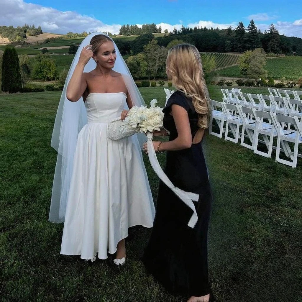 Mingmingxi – robe Corset sans bretelles, ajustée et évasée, Sexy, élégante, moulante, robes de soirée, mi-longues, pour invités de mariage, nouvel arrivage 2024