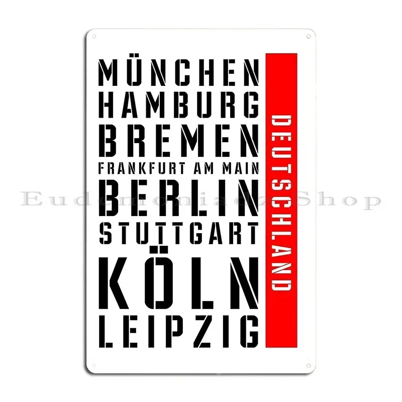 Germany S Largest Cities Metal Sign Designs Sign Club Wall Decor Pub Tin Sign Poster