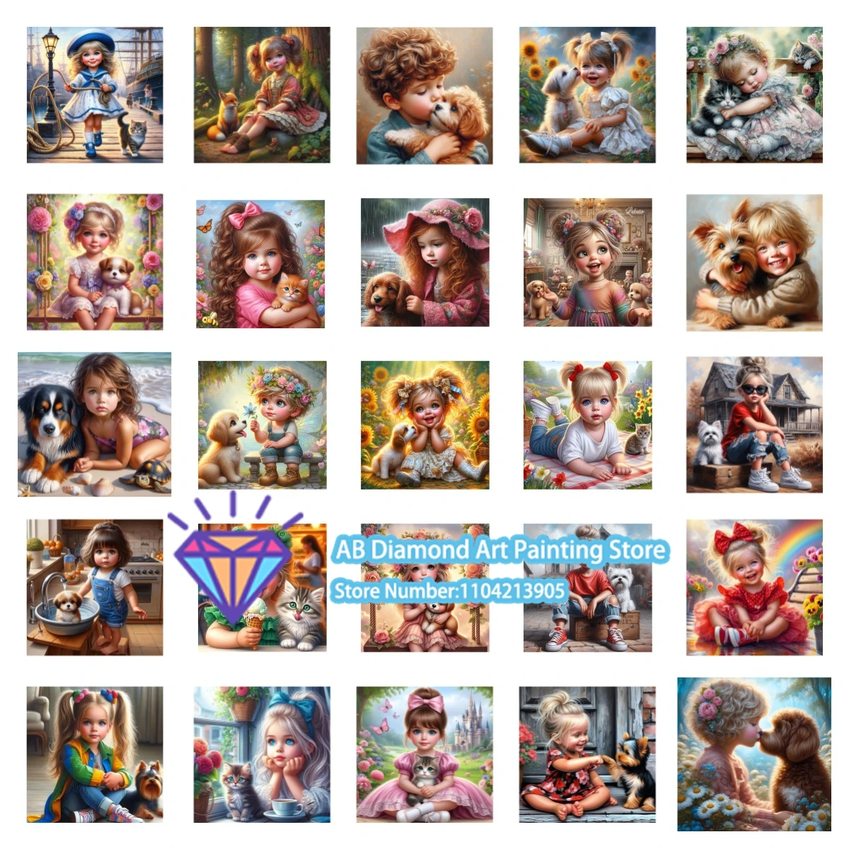 DIY Diamant Malerei Nettes Mädchen Porträt Voller Diamanten Stickerei Mosaik Blumen Katze Hund Kreuz Stich Kits Für Home Dekoration