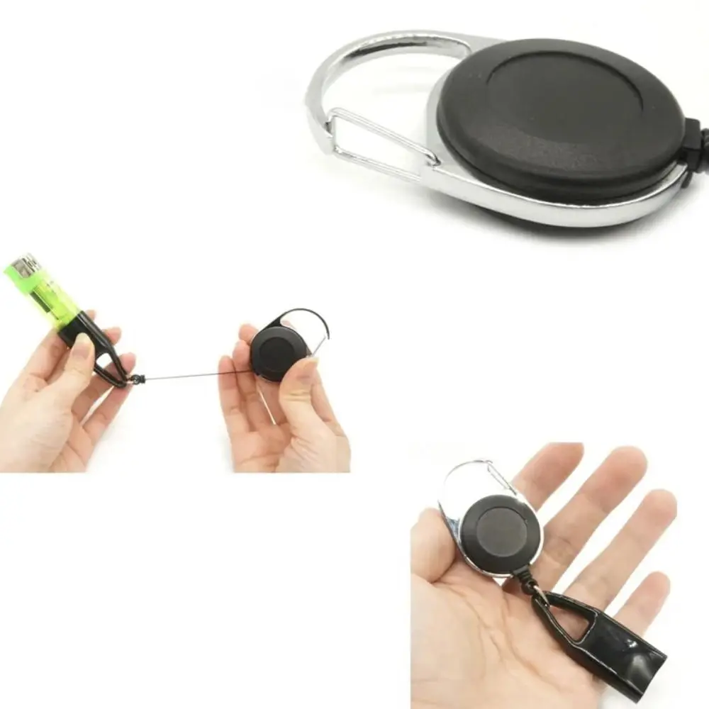 Durable Portable Lighter Holder for Handbag for Belts Lighter Clip Retractable Removable Carabiner Clip