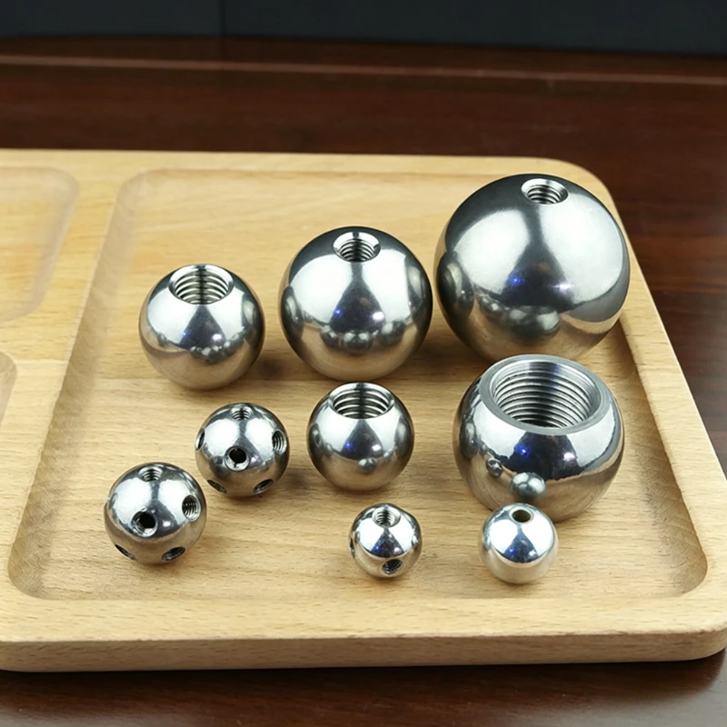 Thread Half Hole Metric Stainless Steel Drilling Balls OD 5mm-50mm Metric Female Thread Blind Hole Smooth Ball Bead M5 M6 M8