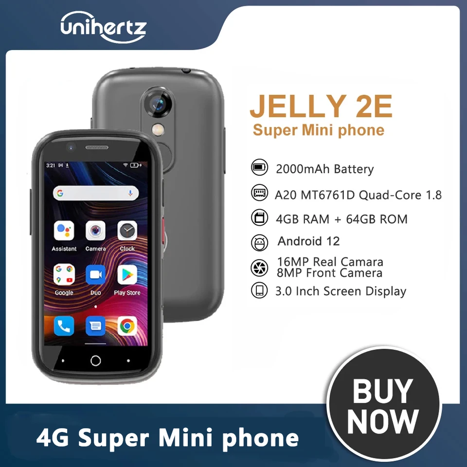 Unihertz Jelly 2E 4+64GB Mini Smartphone Unlocked Global Version