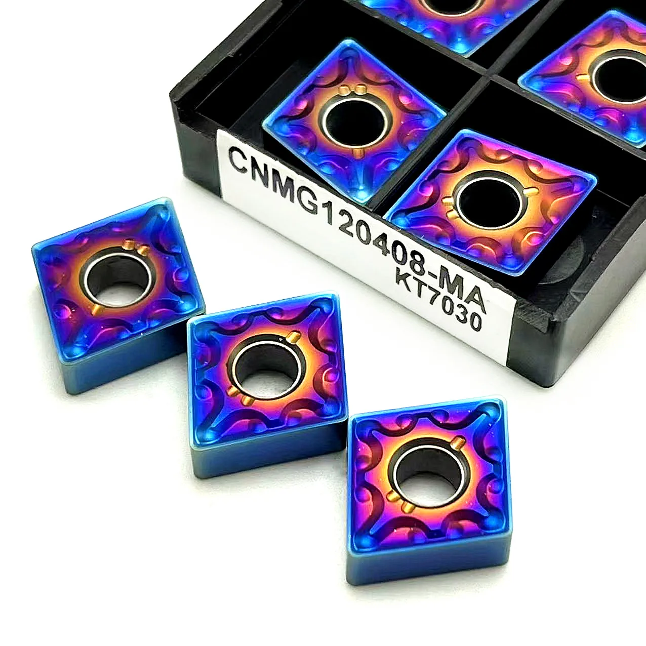 Cnmg120404 cnmg120408 ferramenta de torneamento externo de alta qualidade, lâmina de carboneto cimentado, lâmina de gerencio nano-azul, carboneto de tungstênio