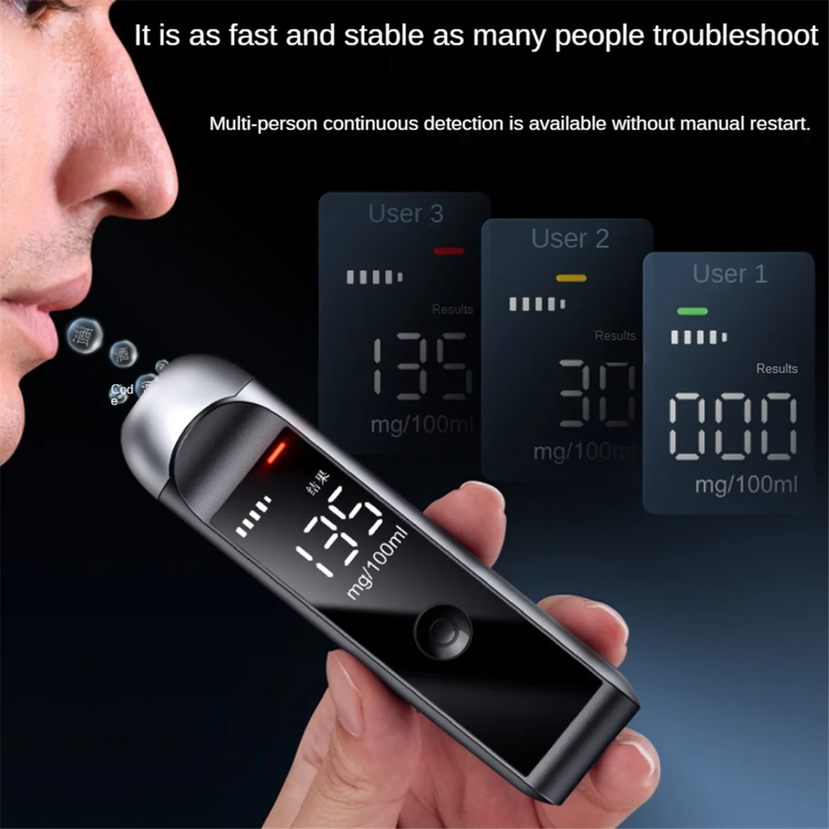 Automatic Alcohol Tester, Professional Breath Alcohol Tester, Rechargeable Alcohol Tester, Alcohol Testing