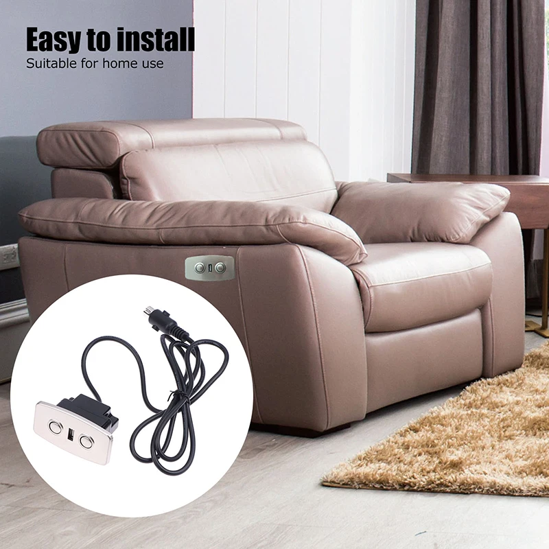 Massage Recliner Switch Controller USB Socket Charging Straight 5 Pin Electric Sofa Recliner Remote Replacement