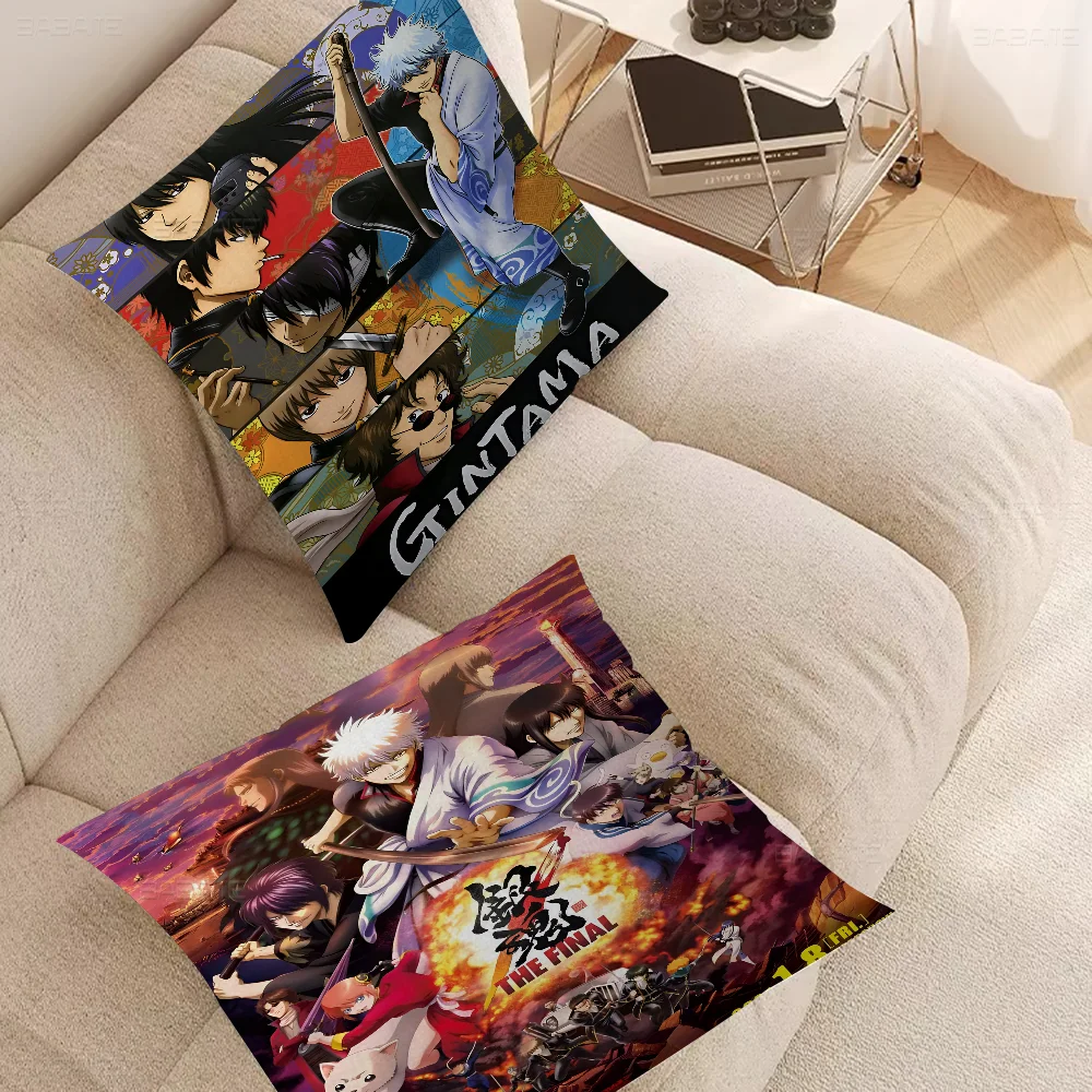 Japanese Anime Gintama Pillowcase Toon Gift Cushion Cover Bedroom Home Sofa Chair Seat Decor Pillow Case