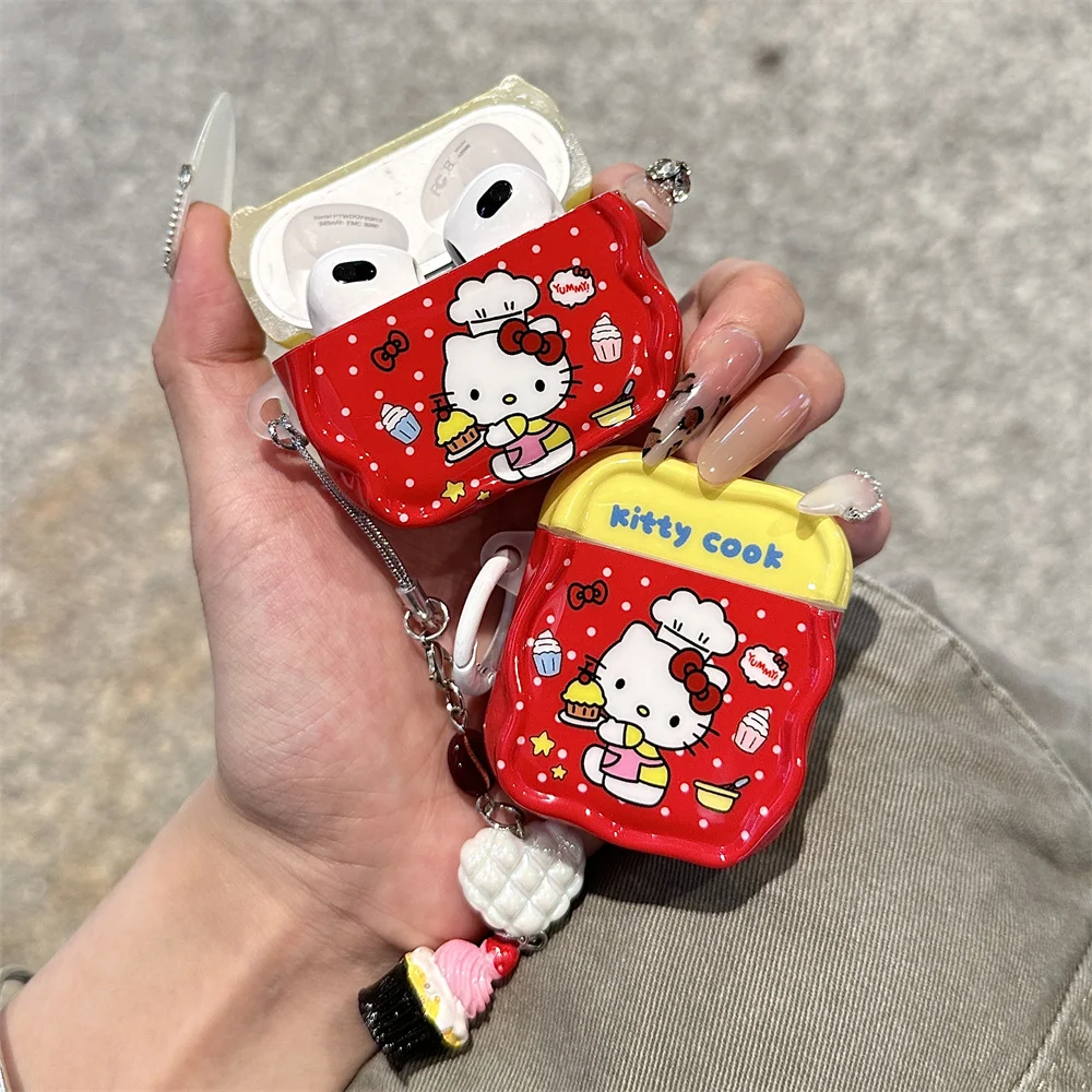 ขนมน่ารักKitty CatหูฟังสําหรับAirpods Pro 2 4 Airpods 4 3 2 1 พร้อมCharmingหูฟังกรณีป้องกัน