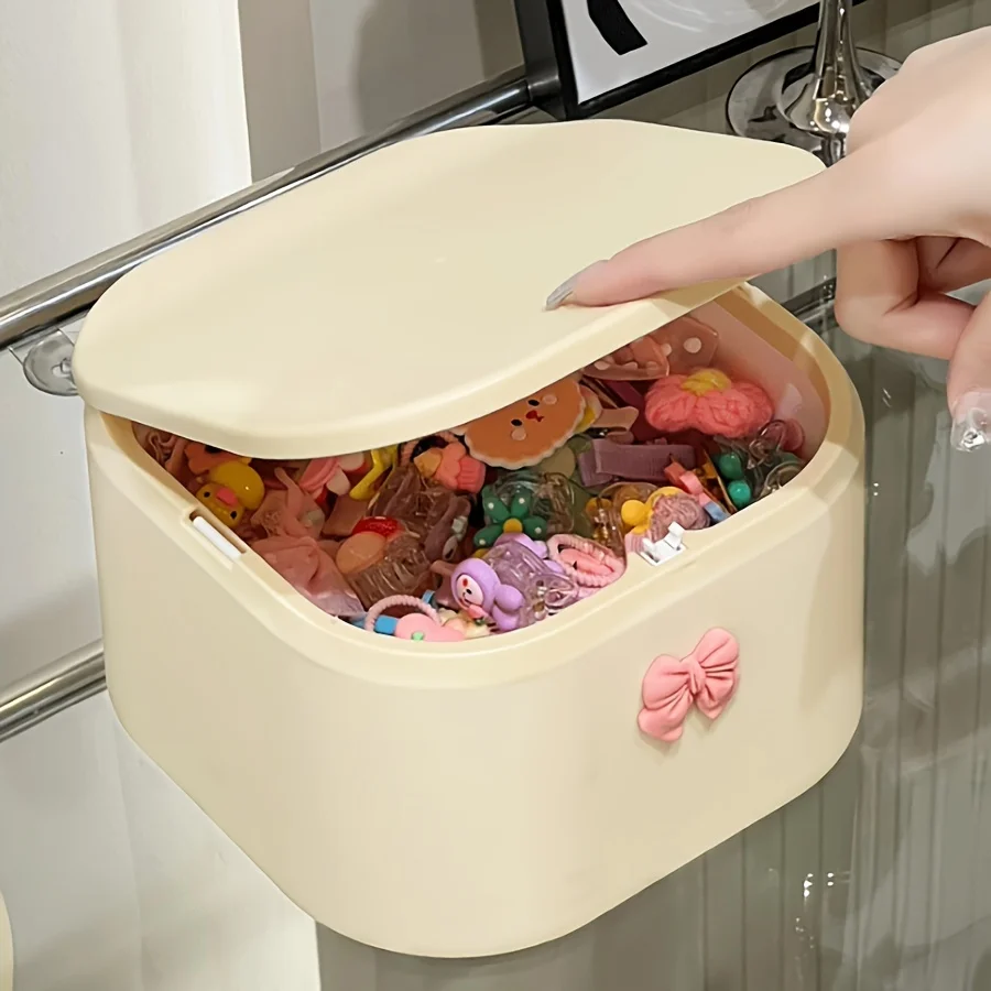 Hair Accessories Organizer for Girls, Hair Tie Organizer for Headband, Bows, Swab Organization, Storage Box Bathroom Containers