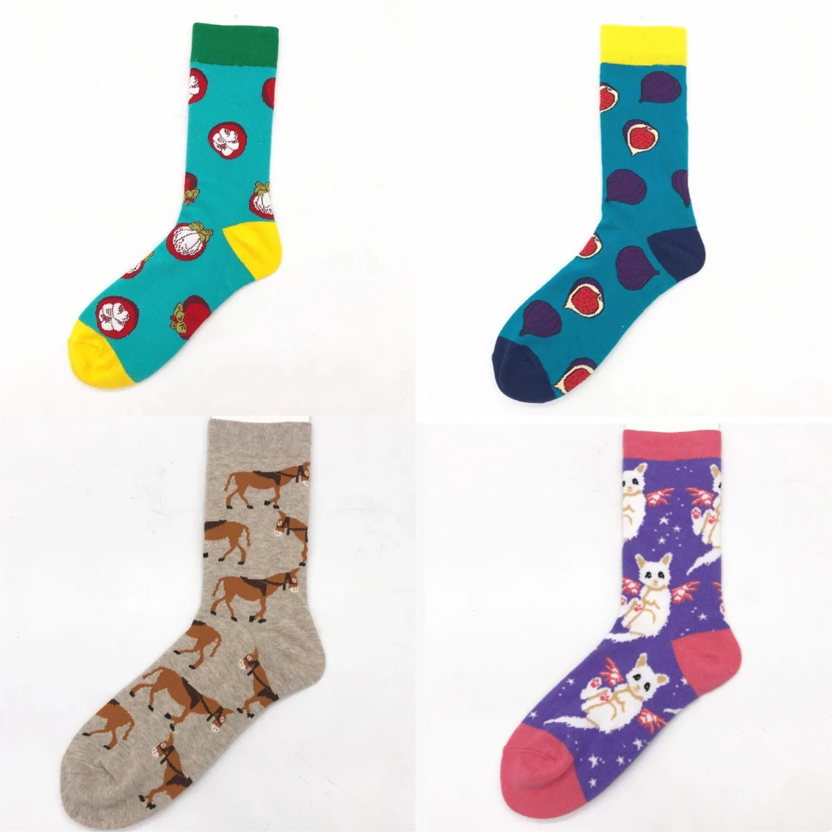 

Colorful Women's Cotton Socks Funny Banana Cat Animal Pattern Creative Ladies Novelty Socks for Gifts Calcetines Mujer 스타킹