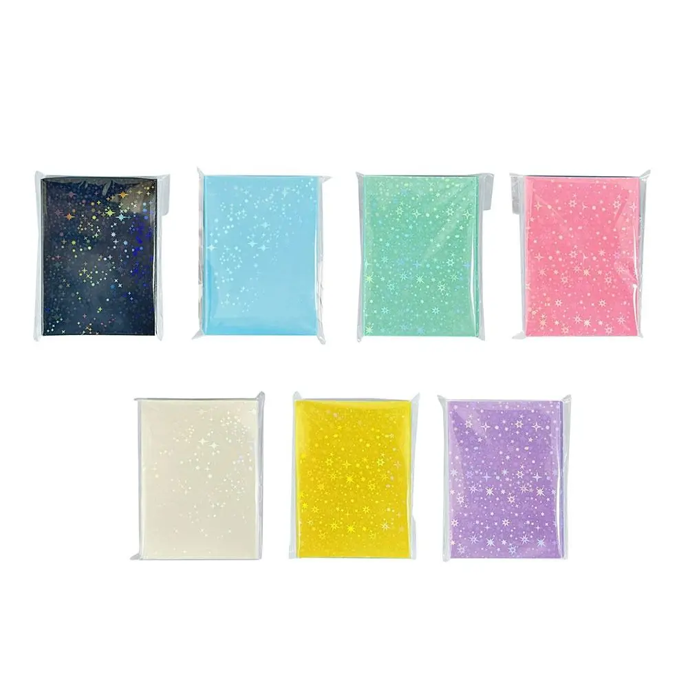 61x91mm Kpop Card Sleeves 3 Inch Game Cards Protector Photocard Holographic Protector Star Frosted Card Cover Album Binder