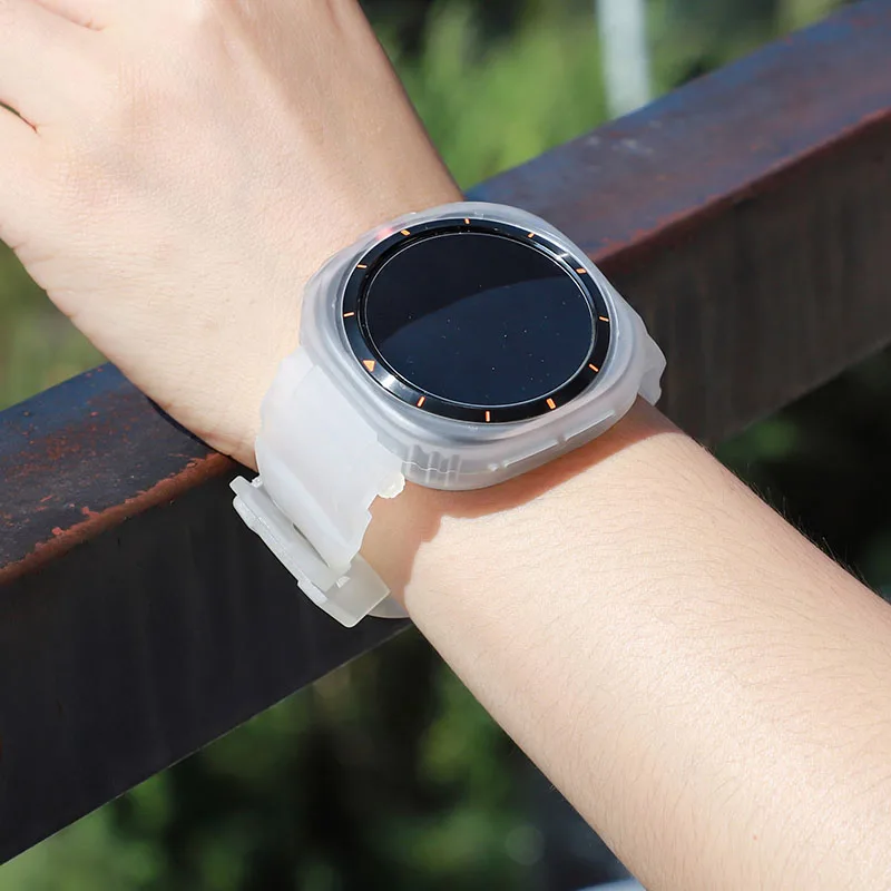 TPU Double buckle integrated strap for Samsung Galaxy watch 7 Ultra 47mm Wristband Sports Strap for watch7 Ultra