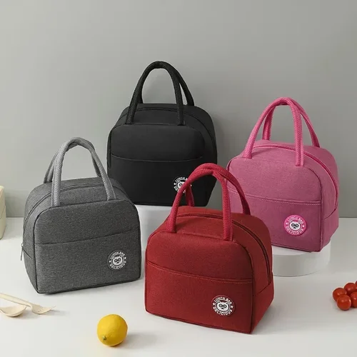 Imagen 2 del producto Fiambrera aislante impermeable para mujer, bolsa de almuerzo informal para la escuela y la Oficina, mantiene su comida fresca y deliciosa, 1 unidad