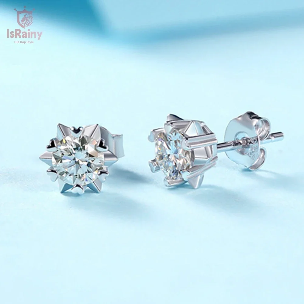 

Серьги-гвоздики с муассанитом из серебра 6,5 пробы, 18 К, 925 мм