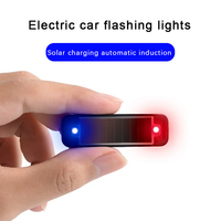 Mini LED Solar Power Car Warning Light Night Security Simulated Alarm Wireless Anti-Theft Caution Lamp Flashing Dummy Alarm Lamp